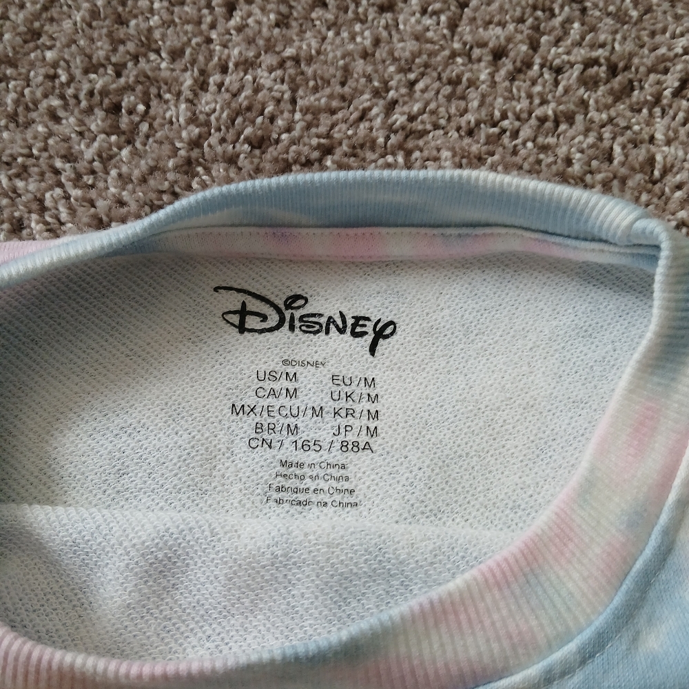 Disney Alice in Wonderland Tie Dye Cropped Sweatshirt | Blue & Pink - Picture 5 of 7